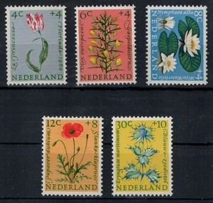 OLANDA 1960 Beneficenza, serie estiva, fiori 5v MNH** - Picture 1 of 1