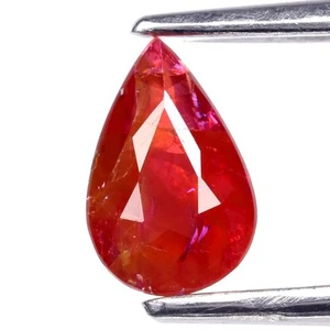 💎 0.65ct 6.5x4.2mm Pear Red Ruby - Unheated, Tanzania Gemstone - Picture 1 of 4