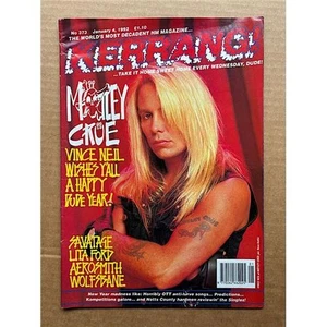 MOTLEY CRUE KERRANG NO.373 MAGAZINE JAN 4 1992 VINCE NEIL COVER UK - Picture 1 of 1