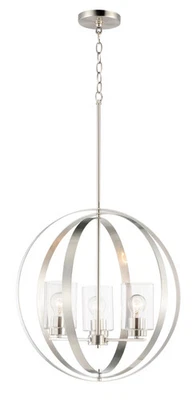 Maxim Sentinel 3-Light 21" Pendant Light in Satin Nickel - Image 1 of 2