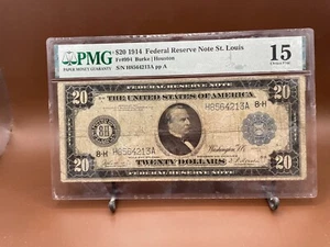 1914 FR - 994 $20.00 Federal Reserve Note Saint Louis Choice Fine F 15 - Picture 1 of 9