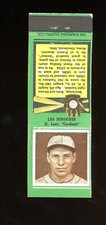 1934 Diamond Match Co. Matchbook Cover Silver Border Baseball Leo Durocher VG/EX