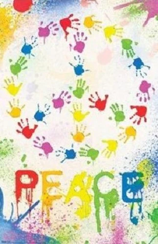 PEACE SIGN HANDS POSTER inspirational motivational spiritual 22x34 new free ship - Image 1 of 1
