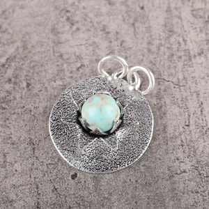Ciondolo tondo sedimenti marini diaspro argento sterling 925 madre fine delicato gioielli - Foto 1 di 8