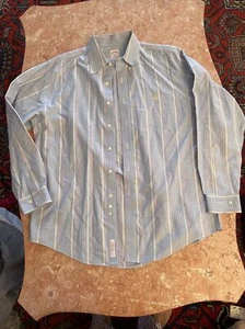 BROOKS BROTHERS BLAU GESTREIFTES BUTTON-DOWN-HEMD FÜR HERREN GRÖSSE LARGE - Bild 1 von 7