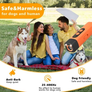 50Ft Dog Deterrent Handheld Ultrasonic Pet Trainer Stop Bark Silencer Flashlight - Picture 1 of 10