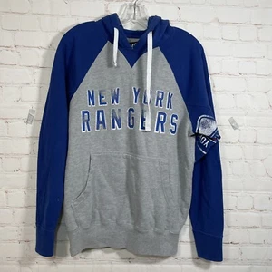 Sudadera New York Rangers Para Hombres Pequeña Gris NHL Sudadera con Capucha Azul Manos Altas Pullover - Imagen 1 de 7