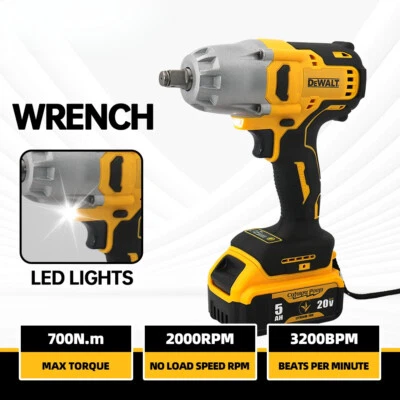 Impact Wrench 20V Max 1/2in 700N. M High Torque No Battery Detachable Brushless - Image 1 of 4