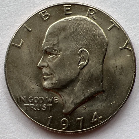 BU 1974-D Eisenhower Dollar Denver Mint IKE Uncirculated USA $1 ACTUAL PHOTOS A6 Cover