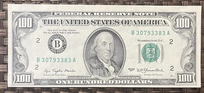 1977 $100  New York Off Centered Uncirculated  - Image 1 of 2