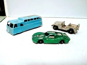 Bus - Car - Jeep - 3 VINTAGE MIDGETOY DIECAST - From Closed Factory - Picture 1 of 3