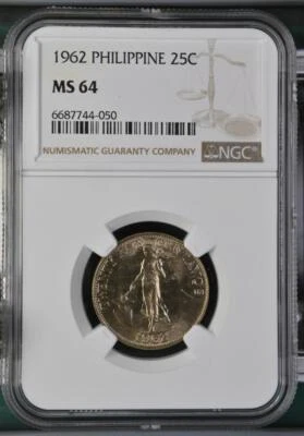 Philippines 25 Centavos 1962 NGC MS 64 - Image 1 of 2