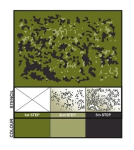 M84 CAMOUFLAGE Camo Pattern Airbrush Stencil Vehicle Bike Danish Military Army  - Picture 1 of 4