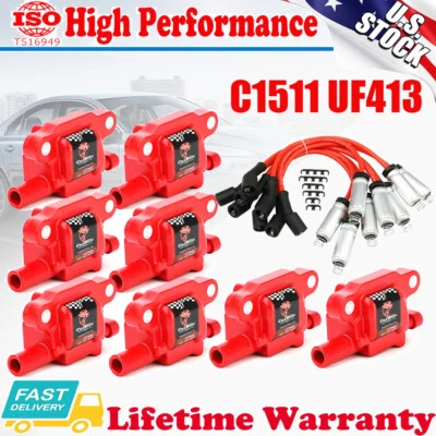 Комплект из 8 катушек зажигания и свечей зажигания для Chevy Silverado 1500 GMC 5,3/6,0/6,2 л - Изображение 1 из 4