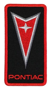 Pontiac Pfeil bestickt Patch schwarz/rot Bügelbild Aufnäher Hemd Rucksack Jacke - Bild 1 von 2