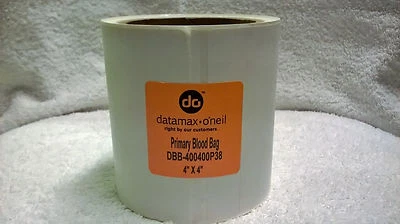 Datamax-O'Neil DBB-400400P38 Primary Blood Bag Labels - 4" x 4" - 139 labels - Image 1 of 4