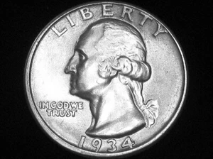 1934-D HEAVY MOTTO w/ Small D MM Washington Quarter --- AU +++ --- Looks BU ! - Picture 1 of 2