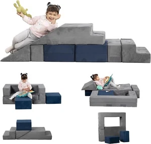 Modular Toddler Foam Sofa, 7PCS Kids Play Couch for Playroom Bedroom, Child for - Picture 1 of 7