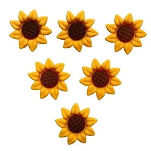 Herbst Sonnenblumen - Shelly's Knöpfe - flache Rückenverzierungen Handwerk Nähen Schrott - Bild 1 von 2