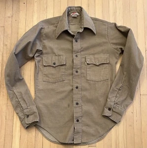 1970s LEVI’S Corduroy Shirt Big E White Gold Label S - Picture 1 of 6