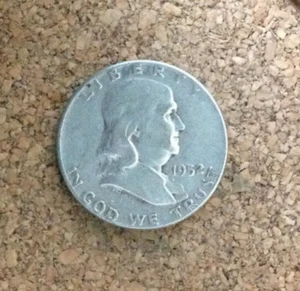 1952 P Circ. Franklin mezzo dollaro 90% argento moneta USA FH2882 SPEDIZIONE GRATUITA - Foto 1 di 2