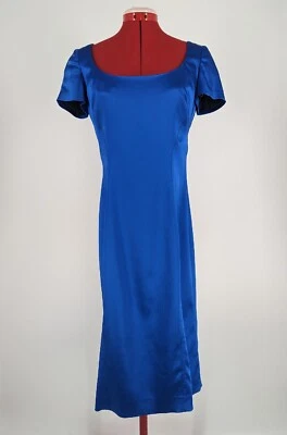 Vestido Gianni Versace Colección De Colección Y2K Azul Satinado Talla 40 Vestido Formal Club Foto 1 de 4