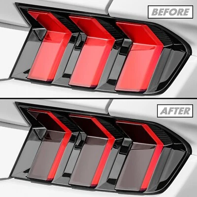 FOR 2024+ Ford Mustang Tail Light Face SMOKE Precut Vinyl Tint Overlays - Image 1 of 4