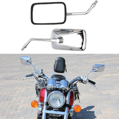 For Honda VTX1300 VTX1800 Motorcycle Rectangle Rear view Mirrors Chrome 10mm New Foto 1 de 4