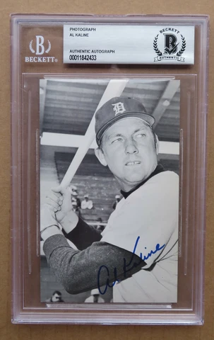 Detroit Tigers Al Kaline auto signed Postcard - Beckett Encapsulated Cover