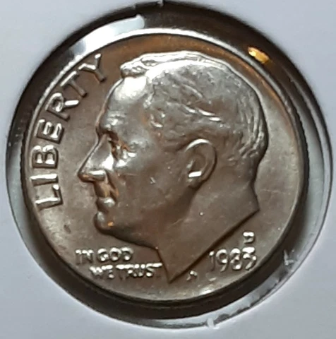 1983 Roosevelt Dime  D - BU - Uncirculated Cover