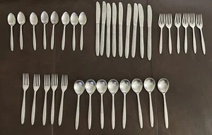 NASCO Japan Stainless DRAMA Flatware - Lot Of 36 Pieces Knives Forks Spoons - Picture 1 of 9