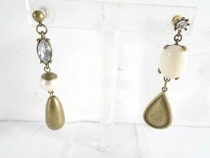 Pendientes colgantes de perlas de cristal de Swarovski de oro Gerard Yosca nuevos sin etiquetas 175 desajustes raros  - Imagen 1 de 5