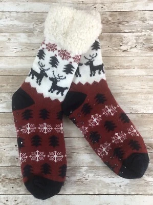 Calcetines Fair Isle Zapatilla Mujer Talla Única Diseño Reno Acogedor Forro de Piel Sintética Foto 1 de 4