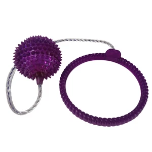 Purple Skip Ball Ankle Toy with Spiky Ball and Rope - Active Play Toy for Kids - Picture 1 of 8