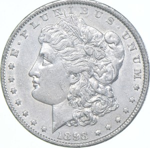 W@W Early 1898 Morgan Silver Dollar - 90% US Coin - Nice Coin *348