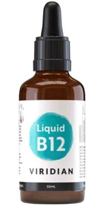 Viridian Vitamin B12 Liquid 50ml Supplement Vegan No GMO and Palm Oil Free - Picture 1 of 3