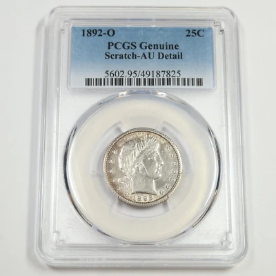 1892 O PCGS AU Detail - SILVER Barber Quarter - 25c US Coin #49829A - Image 1 of 2