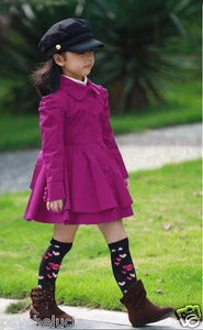 Black pink heart pattern Bueatiful Children Kids Girls Soft Knee Legging Socks - Picture 1 of 3