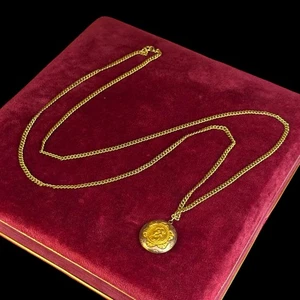 Antique Vintage Art Nouveau 14k Yellow Gold Catholic Rosary Pendant Necklace - Picture 1 of 9