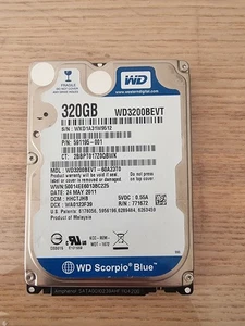 Western Digital 320GB WD3200BEVT 5400RPM 8MB SATA 2.5" Laptop HDD Hard Drive - Picture 1 of 2