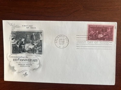 949 "Doctors" American Medical Association Art Craft FDC 1947 Atlantic CIty NJ - Image 1 of 2