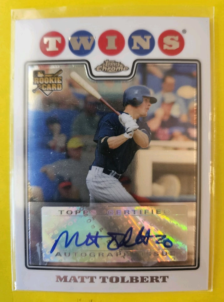 2008 Topps Chrome Autograph #235 Matt Tolbert RC - Minnesota Twins - Image 1 of 1