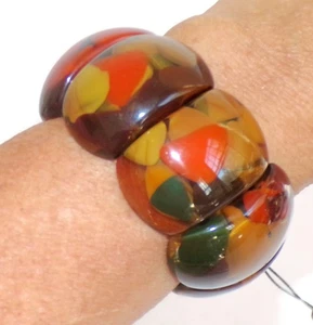 Pulsera Sobral Abstrato RJ Multicolor Inclusión Cuentas Cúpula Hecha por Artista - Imagen 1 de 5