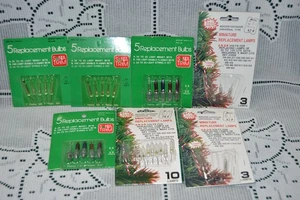 Vintage Weihnachten ~ 7 Packungen Miniatur Licht Ersatzbirnen 2,5 bis 3,5 Volt - Bild 1 von 14