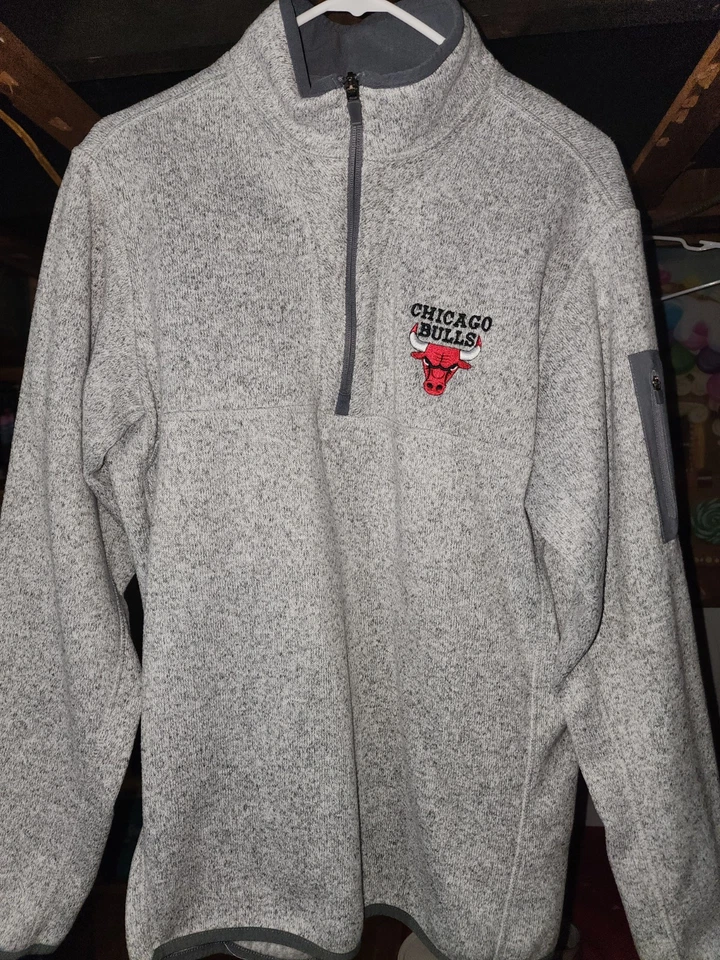 Chicago Bulls Sweater Men XL Quarter Zip Pullover Performance NBA Embroidered - Image 1 of 2