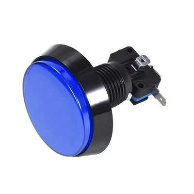 Game Push Button 60mm Round 12V LED Illuminated Push Button Switch Blue1pcs - Image 1 of 3