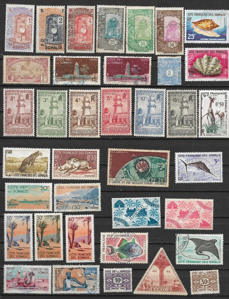 COTE des SOMALIS : Lot de 37 timbres  différents - Photo 1/1