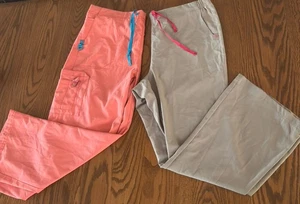 Carhartt Pantalone Scrub Donna 2 Pezzi XL Corallo e Marrone Infermiere Lavoro Medico - Foto 1 di 11