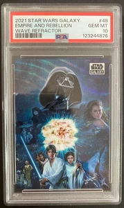 2021 TOPPS STAR WARS GALAXY EMPIRE AND REBELLION #48 WAVE REFRACTOR PSA 10 - Picture 1 of 2