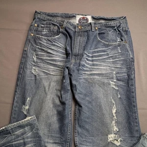 Jeans uomo Jordan Craig Legacy blu invecchiato lavaggio 38x34 pieghe dritto - Foto 1 di 19